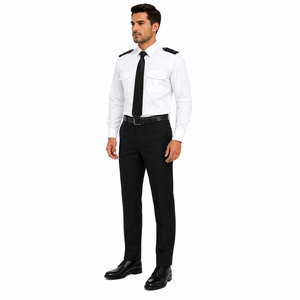Conjunto de Camisa y Pantalón de Algodón Personalizado para Hombre, Uniforme de Seguridad Casual de Manga Larga con Epaulettes, Ropa de Trabajo Profesional para Guardias, Detección de Agujas - Product Image 5