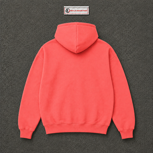 Sudadera con Capucha Oversize Personalizada con Gráfico de Montaña Rosa Coral, Estilo Urbano Unisex para Invierno, Top Casual con Capucha al por Mayor - Product Image 6