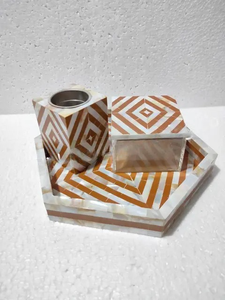 NobleShell - Juego de incienso de nácar con caja de acrílico, quemador de incienso de lujo hecho a mano con incrustaciones para una elegante decoración del hogar árabe - Product Image 2