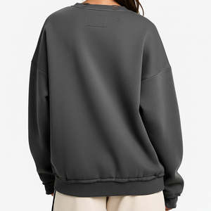 Sudaderas con Capucha y Sudaderas para Mujer al por Mayor OEM, Tallas Grandes, Color Gris Oscuro, 100% Algodón, Sudaderas Extra Grandes para Mujer - Product Image 1