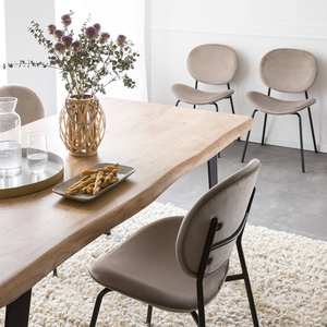 Silla Vandana Lyra Vento en terciopelo marrón helado (juego de 2) - Product Image 2