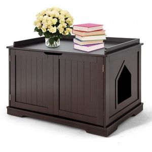 Lettiera per Gatti Grande Multicolore con Doppia Porta, in Legno Ecologico, Facile da Pulire, Stile Lusso - Product Image 2