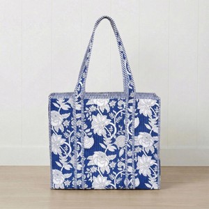 Sac fourre-tout matelassé fait main à motif floral, imprimé vintage, en coton, sac de transport quotidien, sac de shopping bohème - Product Image 3