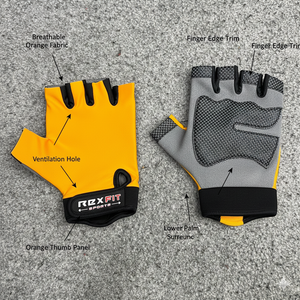 2026 Wholesale Custom Half <b>Finger</b> Gym Gloves PU Adjustable Wrist <b>Strap</b> UV Protection Waterproof Weight Lifting Fitness Rhino - Product Image 5