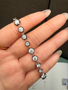 Pulsera de tenis de lujo de plata de ley 925 chapada en oro con moissanita tallada, regalo de joyería para mujer, 15 gramos, certificada por terceros - Product Image 6