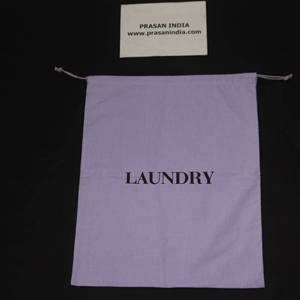 Purple COtton Drawstring <b>laundry</b> <b>bags</b> size standard 50x40 cms reusable and washable - Product Image 3