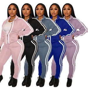 Ensemble de sport décontracté deux pièces en maille avec col montant, personnalisable avec logo, disponible pour service OEM - Product Image 1