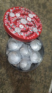 Premium Printed Iron Masala Dabba Round Spice Storage <b>Box</b> with Floral Design Lid for Indian Kitchen Decorative Printed Iron <b>Box</b> - Product Image 5
