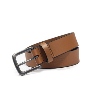 Men's Tan Cowhide Formal Belt Braided Adjustable with Alloy <b>Square</b> Buckle Reversible <b>Edge</b> 3.5cm Width 105cm Length - Product Image 2