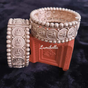 Gold Plated Ethnic Temple Style <b>Bangles</b> <b>Copper</b> & Brass Matte Finish 2x4 Size - Product Image 2