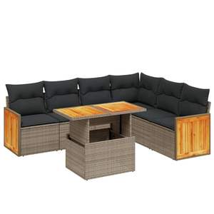 Conjunto de Sofás Modulares Grandes de Ratán PE Gris para Jardín, Colección Premium de Muebles para Exteriores - Product Image 2