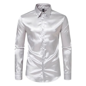 Chemises décontractées pour hommes, nouveau design élégant, manches longues, tissu sergé respirant de haute qualité, séchage rapide, col montant personnalisable - Product Image 2
