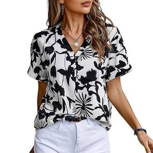 Camisa de rayón holgada de estilo coreano para mujer, de manga larga, con botones, para oficina. - Product Image 1
