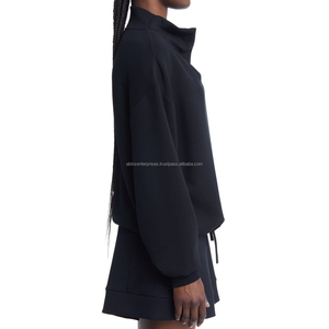 เสื้อสเวตเตอร์คอเสื้อแห้งเร็วสำหรับผู้หญิงเสื้อสเวตเชิ้ตแขนครึ่งแขนใส่สบายสีล้วนดีไซน์พิมพ์ลายสำหรับผู้ใหญ่อุปกรณ์เสริมสำหรับมื้อกลางวัน - Product Image 5