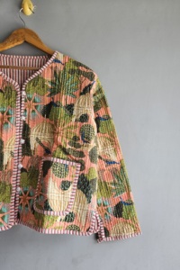 Blusa Rosa Acolchada de Manga Larga con Estampado Tropical y Ribete a Rayas, Corte Holgado, Estilo Retro, para Mujer, Primavera/Otoño, Ideal para Regalo - Product Image 5
