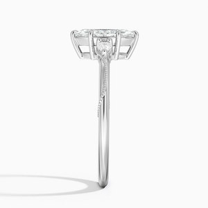 Bague de fiançailles et de mariage BOJ Ring 032 en argent 925, coupe marquise, camélia, trois pierres en moissanite, 2 carats, couleur D, VVS1, certifiée GRA, faible coût - Product Image 3