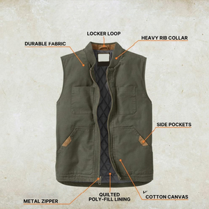 Gilet en toile de mode premium pour hommes, style minimaliste, veste sans manches, logo personnalisé, vêtements d'extérieur haut de gamme pour tenues quotidiennes élégantes - Product Image 5