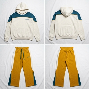เสื้อฮู้ดดี้ผู้ชายแบบมีซิป ระบายอากาศ แห้งเร็ว ต้านเชื้อแบคทีเรีย สำหรับฤดูหนาว กางเกงขายาวทรงบาน สไตล์วินเทจฟอกสีซีดแบบย้อนยุค ผ้าฝ้าย 100% แบบฝรั่งเศส - Product Image 4