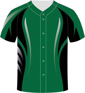 Tenue d'équipe de baseball personnalisée sublimée 100% polyester, logo personnalisé, nom de l'équipe, noir et rouge, évacuation de l'humidité, manches courtes, fermeture à boutons - Product Image 4