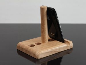 Luxury Wooden <b>Phone</b> Holder Solid Wood Mobile Stand Universal Smartphone <b>Docking</b> <b>Station</b> for Desk and Bedside - Product Image 5