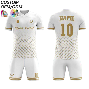 Ensemble d'entraînement de football unisexe à séchage rapide 100 % polyester, maillot uni imprimé sur le devant, uniforme, support OEM ODM, vente en gros de football - Product Image 3