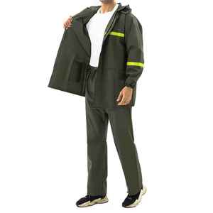 Universal Style ROLEIN <b>Waterproof</b> Windproof Rain Suit Hooded Jacket Pants <b>Set</b> Reflective Stripes for Outdoor Hiking Travel - Product Image 5