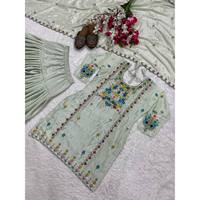 Ensemble de costumes de soirée pour femmes Top Dhoti Salwar Dupatta