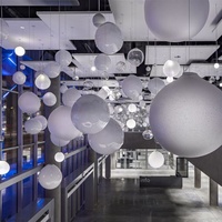 Lampe suspendue LED pour restaurant, hôtel, gypsophile romantique, blanc lait clair, grande bulle, lustres en verre à boule ronde