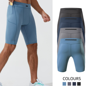 <b>Men</b> Compression <b>Shorts</b> High Waist Elastic Quick Dry With Pockets Solid Color Sporty <b>Bermuda</b> Fit Spandex Polyester - Product Image 6
