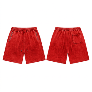 Shorts tissés noirs unis pour hommes, style décontracté, 100 % coton écologique, taille élastique avec poches - Product Image 3