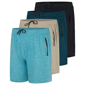 Shorts d'été en coton pour hommes, taille élastique, unis, décontractés, pour la détente, logo personnalisé, fournisseur OEM en gros, usine - Product Image 1