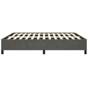 California <b>King</b> Velvet Upholstered <b>Bed</b> Frame Without <b>Mattress</b> Dark Gray - Product Image 6