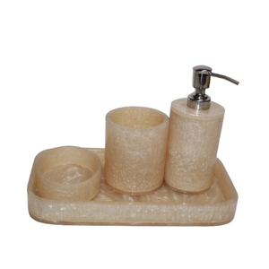 White Decorative Resin <b>Bathroom</b> <b>Accessories</b> <b>Set</b> for Home Spa <b>Bathroom</b> Look - Product Image 3