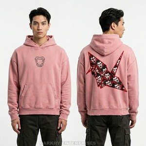 เสื้อฮู้ดซิปเต็มตัวผู้ชายสุดหรู ผ้าคอตตอนหนานุ่ม สตรีทแวร์ ผลิตตามสั่ง ขายส่ง เสื้อฮู้ดซิปแบบเรียบ - Product Image 5