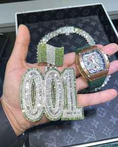 Colgante de Letra Inicial Personalizada con Dijes de Letras Personalizadas, Joyería Hip Hop, Regalo, Bicolor, con Moissanita de Plata Esterlina - Product Image 2