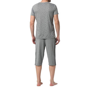 Ensemble deux pièces décontracté en coton biologique pour homme, avec logo personnalisé en relief, tricoté 3D, style streetwear, été, t-shirts imprimés - Product Image 2