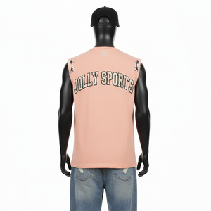 Camiseta sin mangas para hombre, de algodón, estilo jersey, con estampado de logotipo personalizado, informal, 100% algodón, corte holgado. - Product Image 2