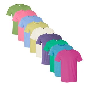 Unisex Fine Jersey <b>T</b>-<b>Shirts</b> 100% Ring-Spun Cotton Plain Solid Tees, Bulk Wholesale <b>Packs</b> - Product Image 4