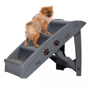 Scala per Cani Pieghevole di Lusso in Lino, Lavabile, per Gatti, Uso Interno ed Esterno, con Motivi Animali - Product Image 1