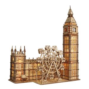 Puzzle 3D in Legno, Kit di Costruzione Fai-da-Te, Modello Big Ben, Regalo di Natale Unico per Arredamento Casa e Orologio da Scrivania Creativo per Famiglia - Product Image 1