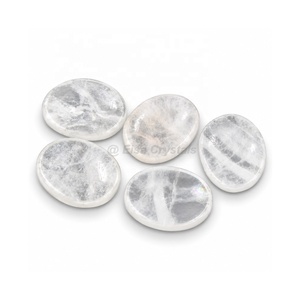Factory Direct Clear Quartz <b>Worry</b> <b>Stone</b> Polished Oval Real Touch Thumb Healing Crystal Pocket Gemstone Bulk Wholesale Exporter - Product Image 1