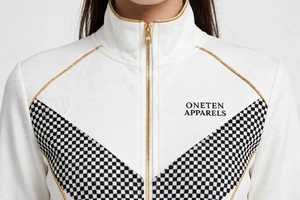 Conjunto Deportivo de 2 Piezas para Mujer, Color Blanco con Bloques de Color, Chaqueta con Cierre y Cuello Alto, Pantalones Acampanados - Product Image 6