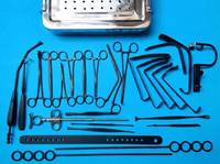 Set de chirurgie des amygdales autoclavable Salaar Industry avec forceps hémostatiques et plateau, kit chirurgical d'amygdalectomie noir mat