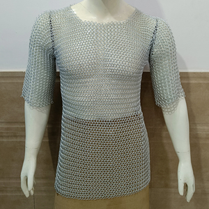 Camisa de Cota de Piel de Media Manga de Aluminio con Anillos de 10mm, Armadura Medieval de Caballero para Disfraz de Reenactamiento Histórico - Product Image 2