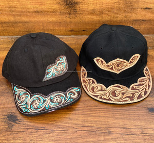 2024 New Products Fashion Custom Hand Tooled Leather Patch Trucker Hat for Unisex High Quality <strong>Ball</strong> <strong>Cap</strong> With Adjustable Snapback