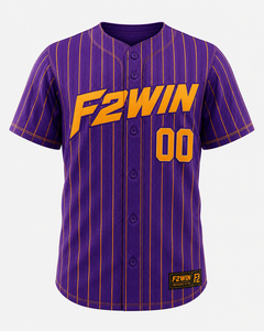 F2WIN เสื้อเบสบอลสีขาวลายทางแขนสั้นกระดุมด้านหน้าสำหรับผู้ใหญ่ระบายอากาศได้ดีแห้งเร็ว 100% โพลีเอสเตอร์ชุดกีฬา - Product Image 6