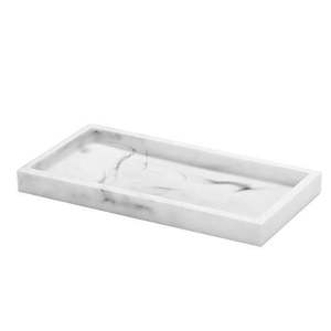 White Marble <b>Tray</b> with Brass Handles Elegant Luxury Serving <b>Tray</b> for Home <b>Kitchen</b> Decorative Marble Platter - Product Image 6