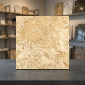 Carreaux de sol en porcelaine brillante Glamour Crema Digital 600x600mm, résistants aux acides, antibactériens, antidérapants, céramique de qualité supérieure - Product Image 1