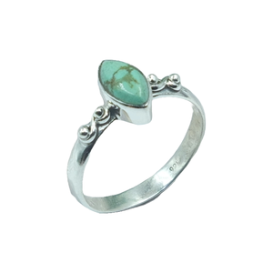 Anillo de Plata de Ley 925 con Turquesa Natural, Anillo de Turquesa Marquise Hecho a Mano, Anillo de Plata Boho, Joyería de Piedras Preciosas al por Mayor - Product Image 1