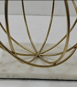Decorative Accent Aluminium Luxury Ball Marble Base High Quality Object Handicraft Sculpture for Home <b>Table</b> Decoration Object - Product Image 3